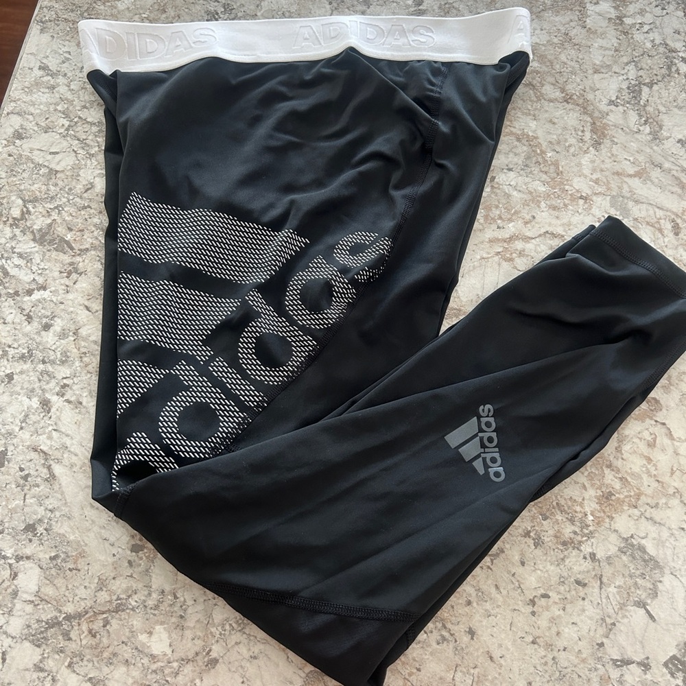 ADIDAS Women's pants Tight Alpha Skin Leggings Black White Large